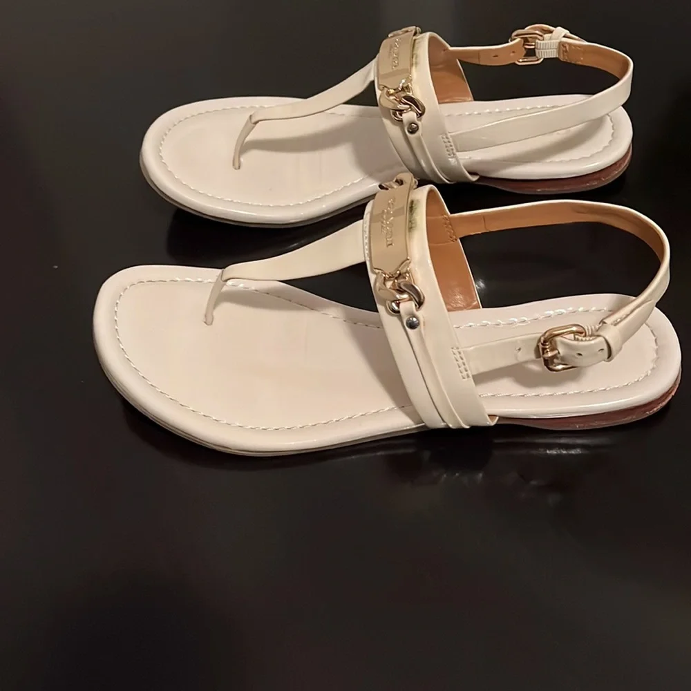 Coach Cream Gold Sandals - Picture 2 of 3